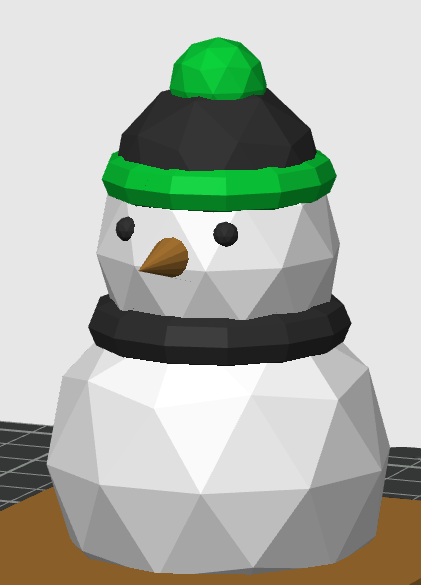 Low-poly simple snowman