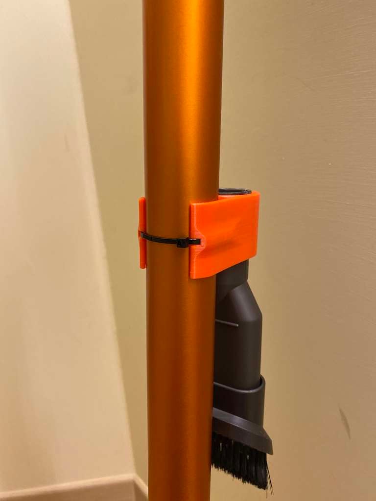 Accessory holder for Dyson extension wand with zip tie. Compatible with