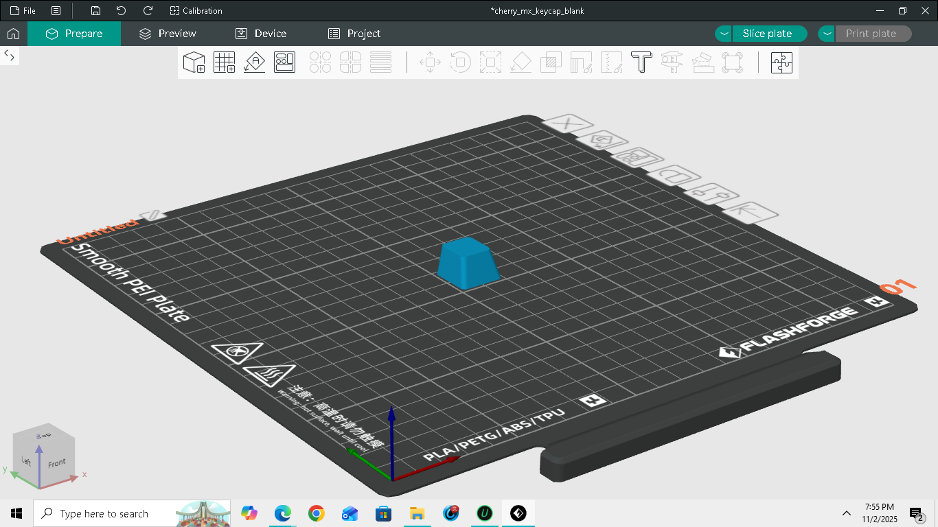 Miniatura 3 do modelo 3D blank cherry mx keycap