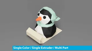 Penguin Washi Tape Dispenser by Frank Deschner, Download free STL model
