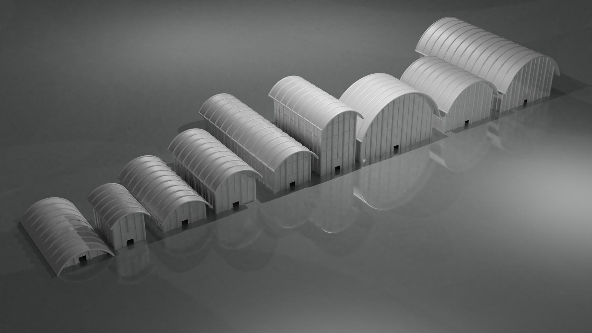 Model of a warehouse (different sizes)
