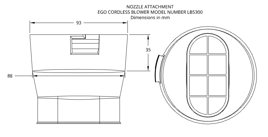 Miniatura 10 do modelo 3D EGO Leaf Blower Nozzle Attachment