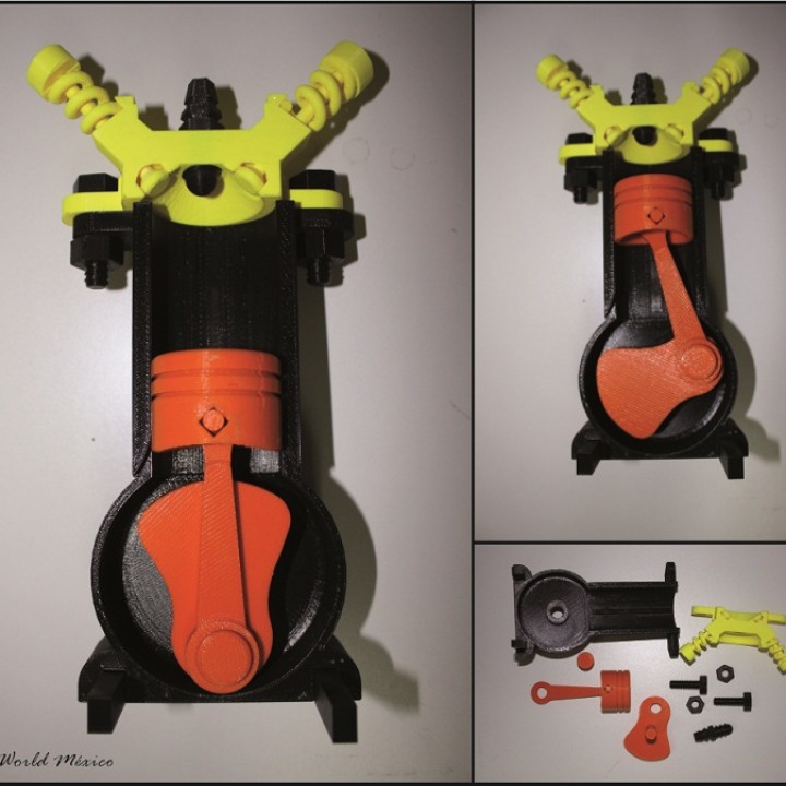 Miniatura 4 do modelo 3D single cylinder engine