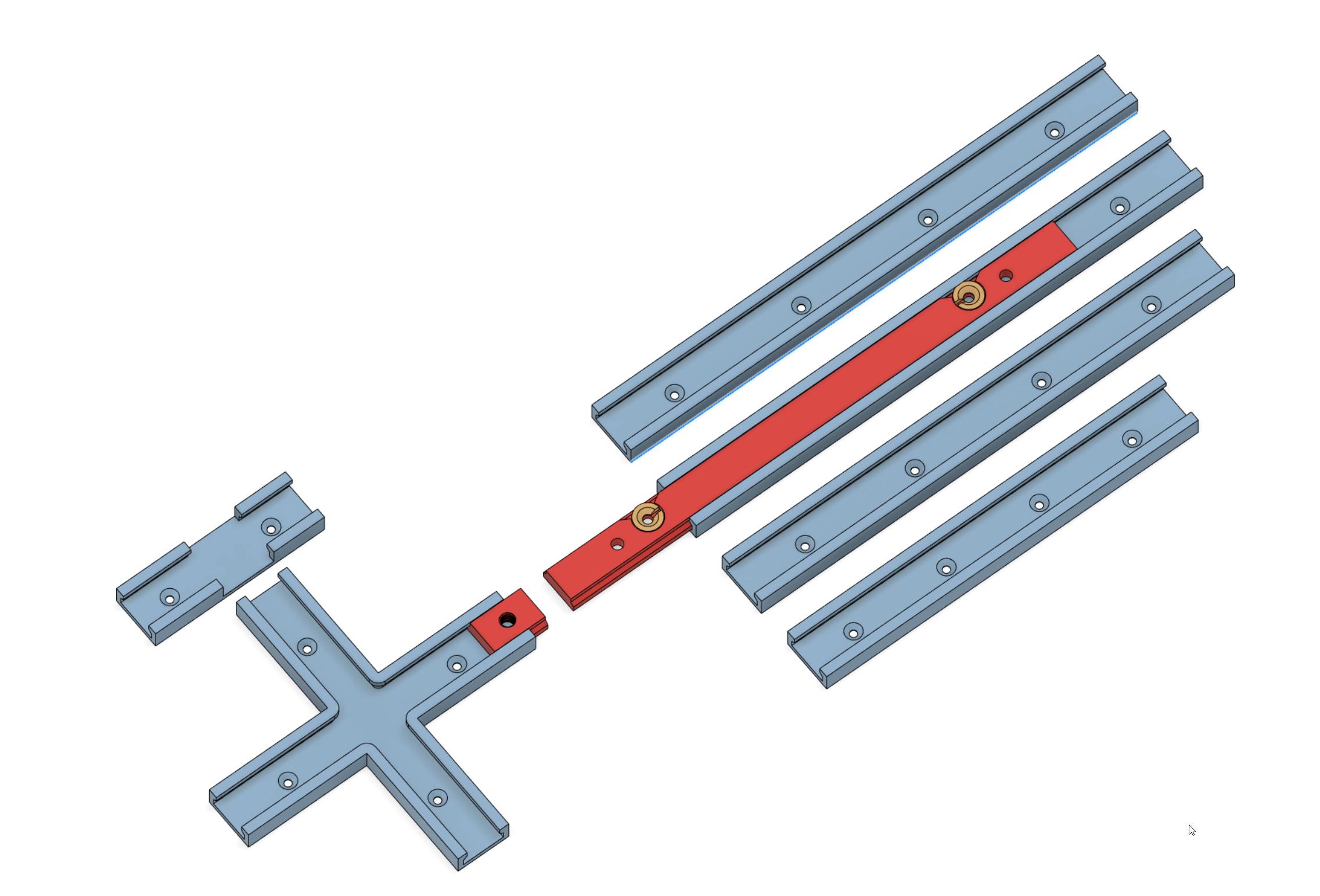 T-Track rail easy to print - no support