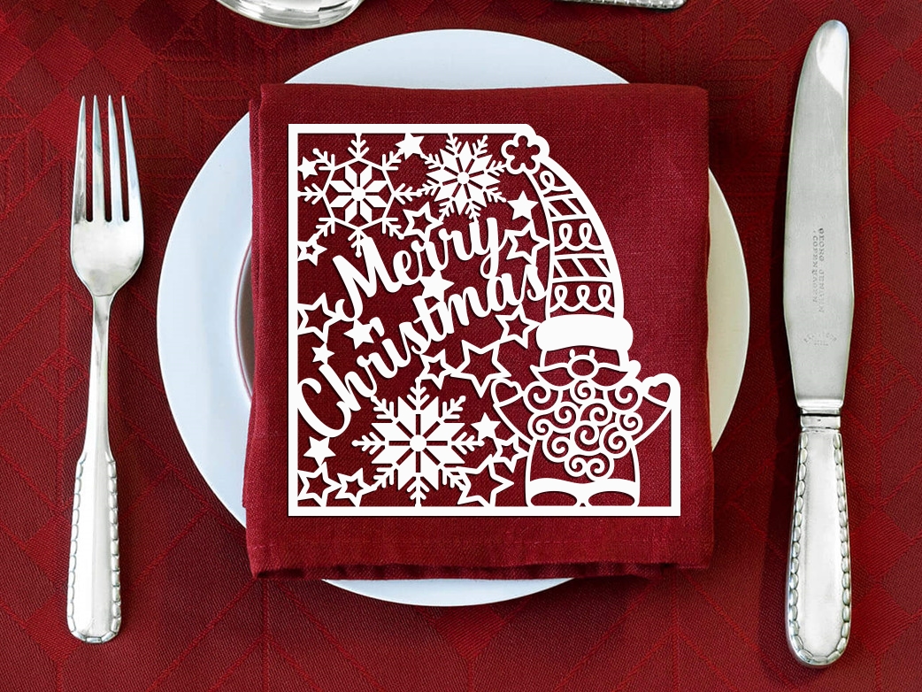 Merry Christmas Gnome Napkin Decoration By MaxT Download Free STL how-to-fold-napkins-with-rings-5-fancy-napkin-folding-techniques-for