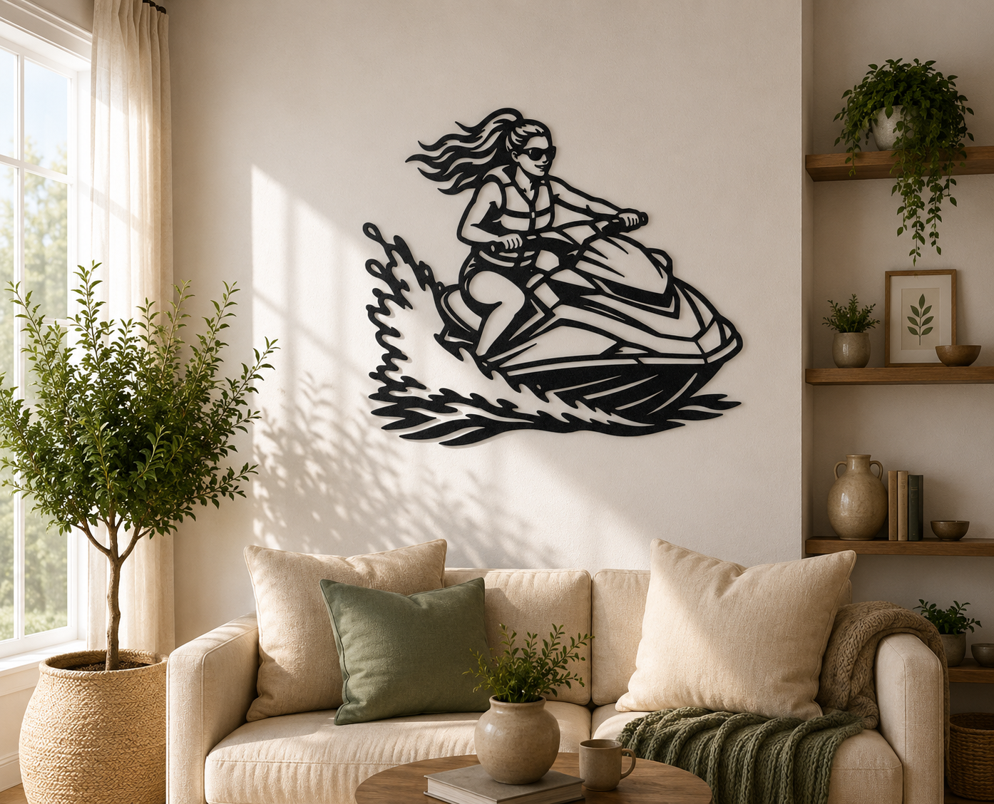 Jet Ski Girl 2D Wall Art – Water Sport Decor