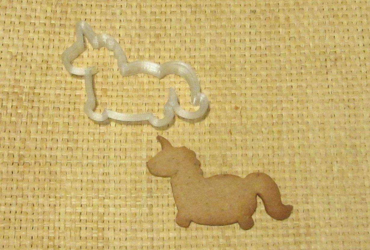 Miniatura 3 do modelo 3D Unicorn cookie cutter