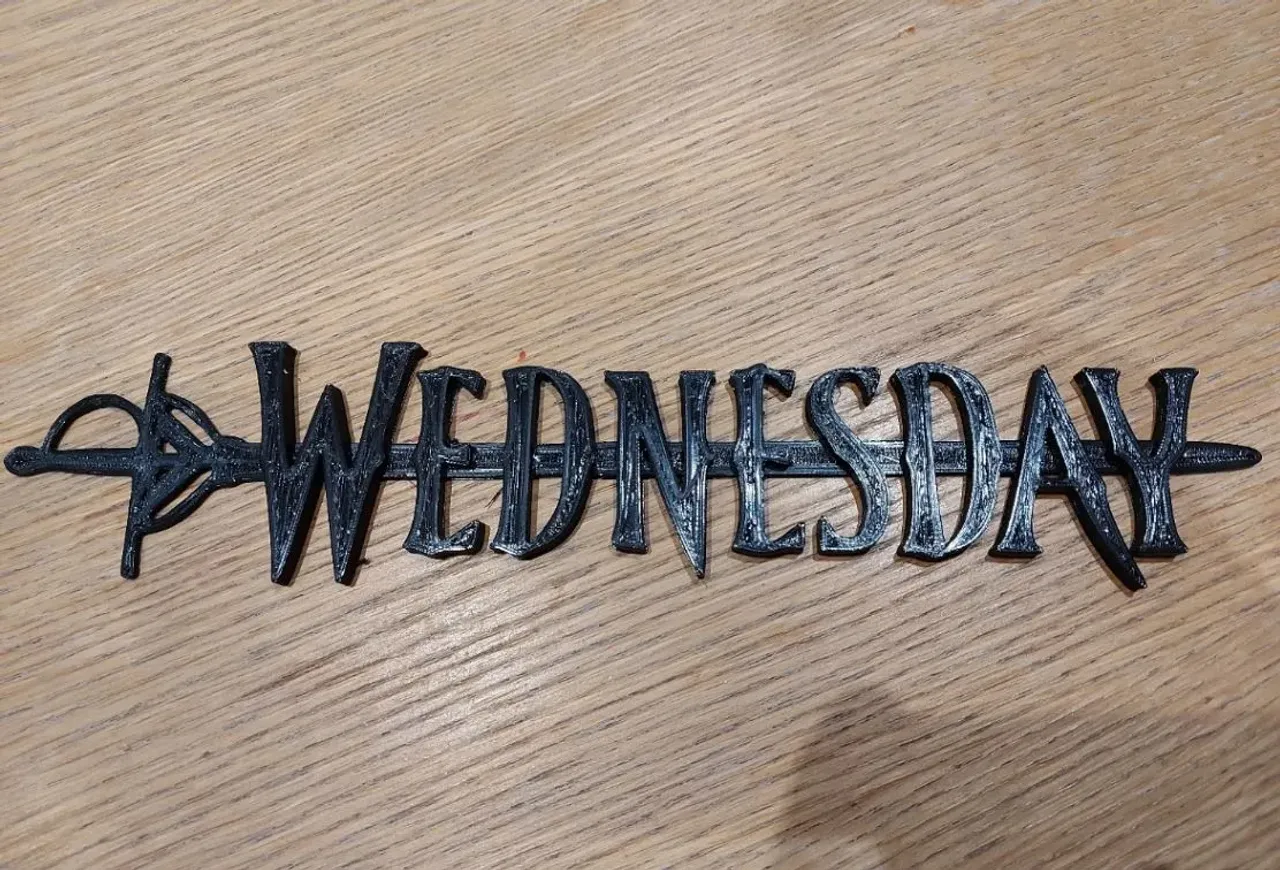Wednesday Addams sign logo with rapier by rav | Download free STL model ...