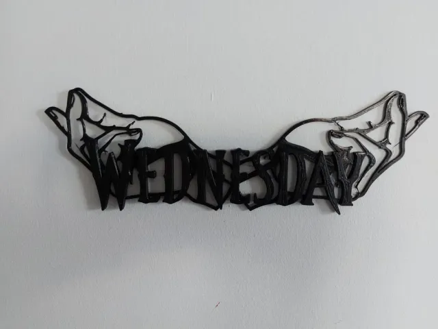 Wednesday Addams sign logo finger snap