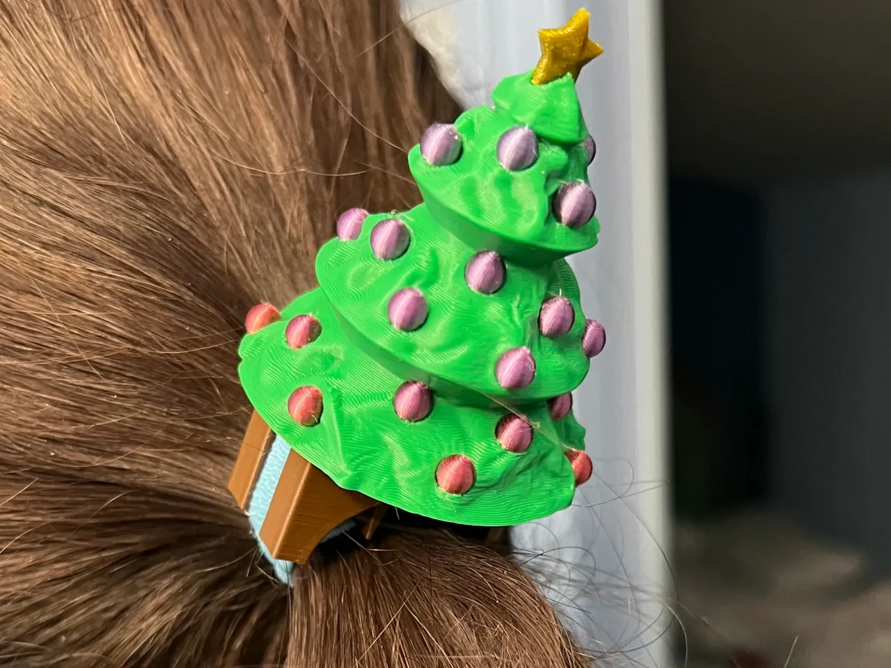 Christmas tree hairpiece by nwilk123 | Download free STL model | Christmas tree hairpiece by nwilk123 | Download free STL model |