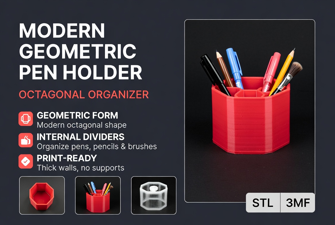 Modern Geometric Pen Holder