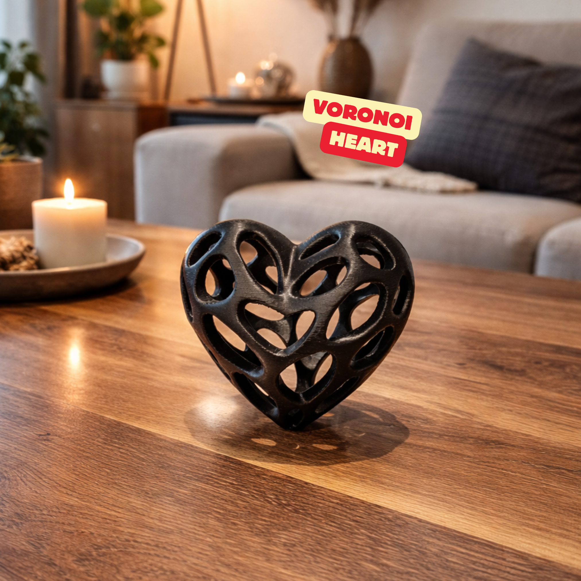 VORONOI HEART SCULPTURE / TWO VERSION (ONE PART OR MULTIPART) / HOMEDECOR / DECORATIONS