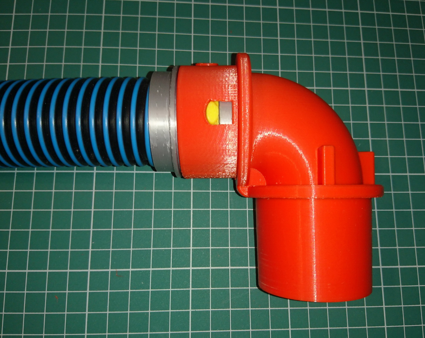 Cyclone dust port adapter, 50mm, 90 degree angle, with "click and clean" BOSCH hose connector