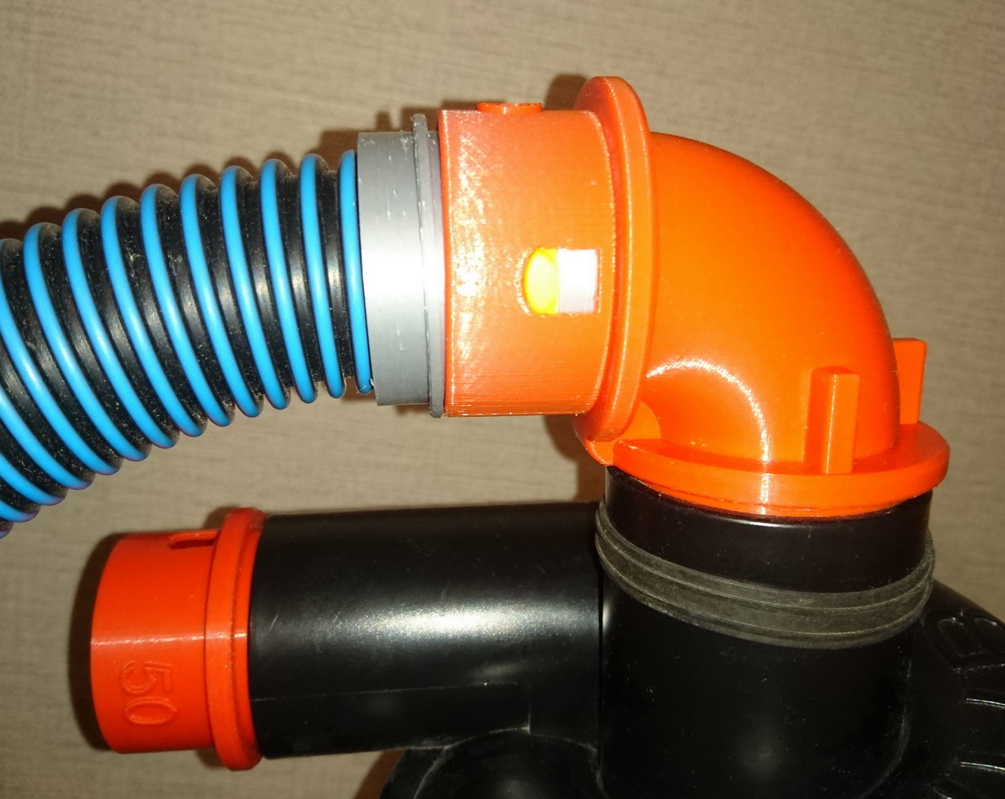 Cyclone Dust Port Adapter 50mm 90 Degree Angle With click And Clean 
