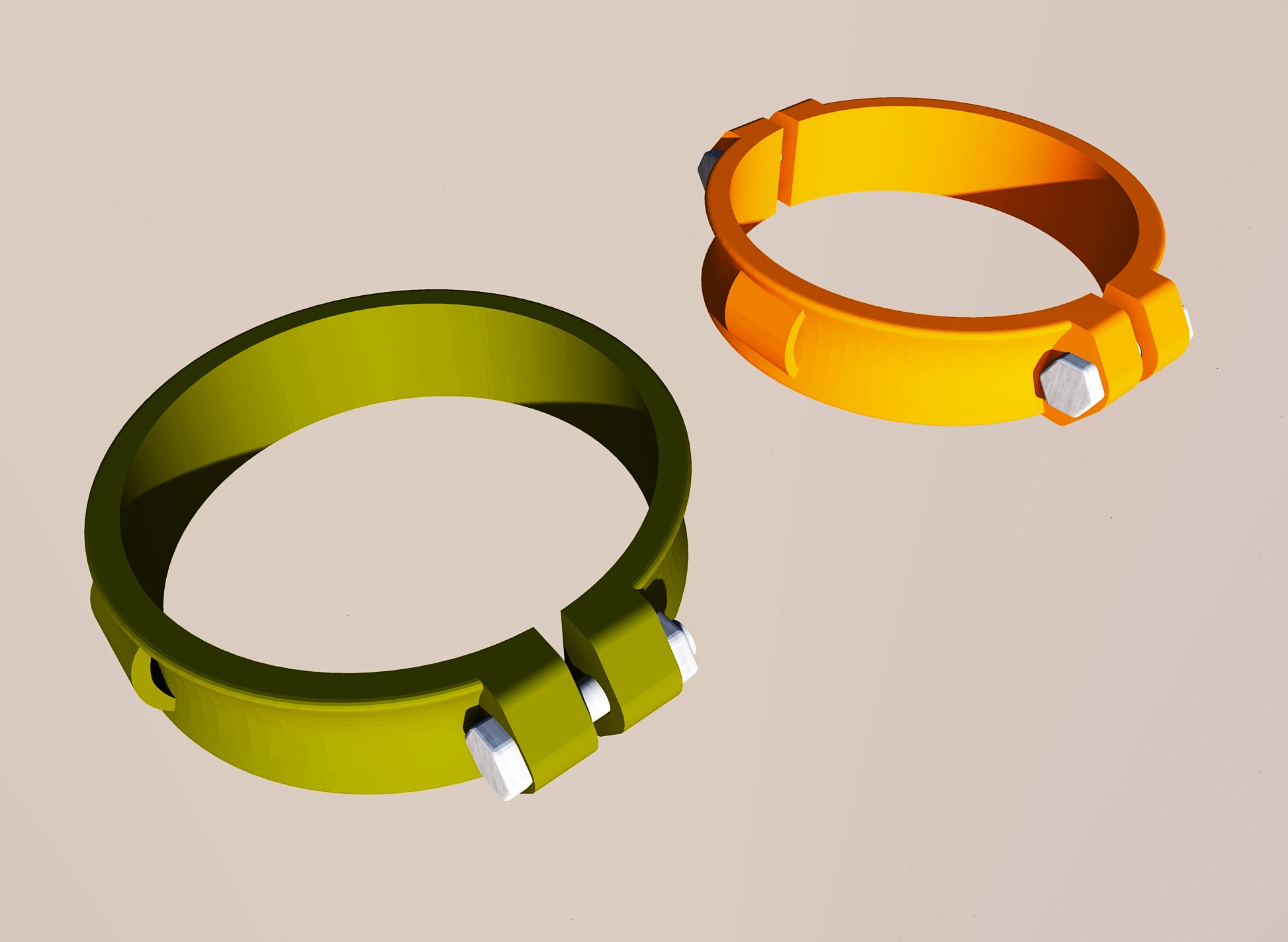 Simple Water Pipe Clamps 3D model by transformat