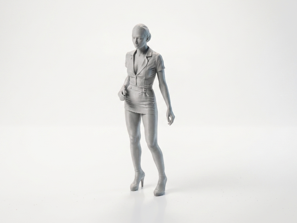 Hairbun Dress Female Figure Statue 3D Printable