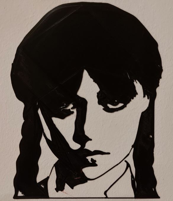 Wednesday Addams wallart sketch