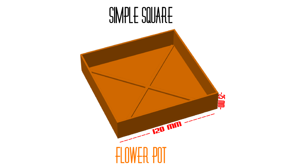 Square tray for flower pot