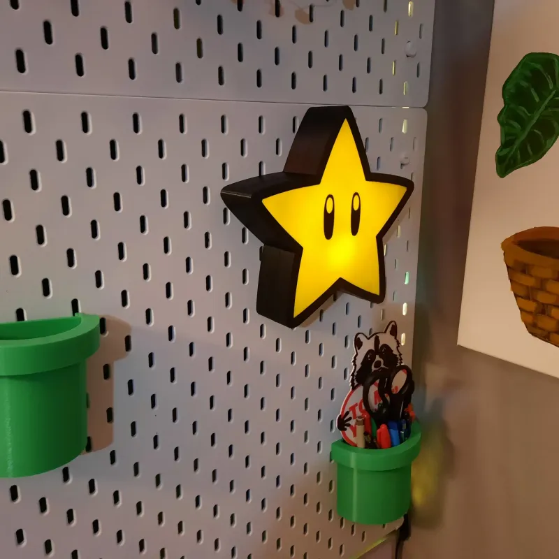 Lighted Mario Star for Ikea Skadis by Swampy | Download free STL 