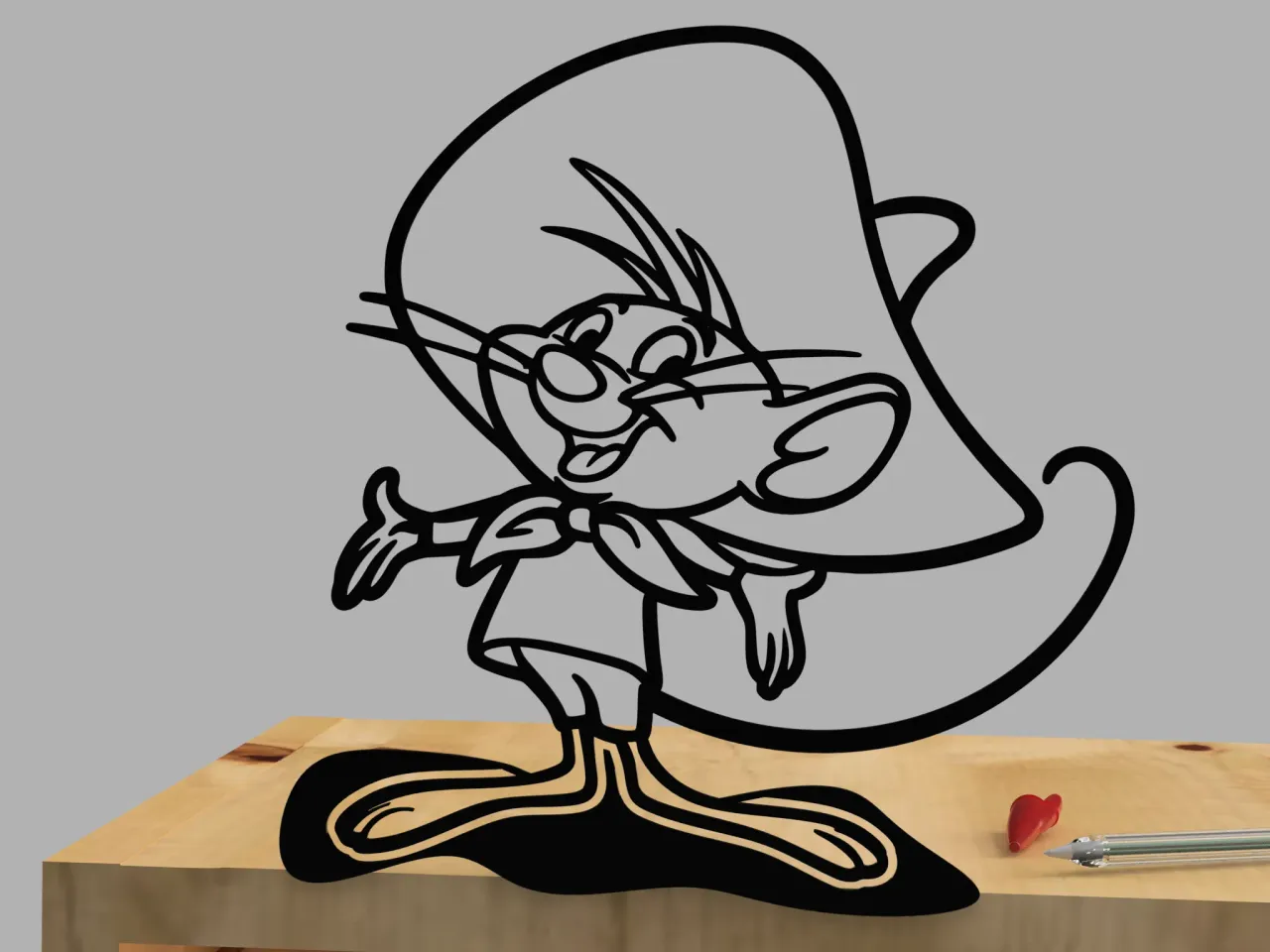 Speedy Gonzales stencil by Longquang - Thingiverse