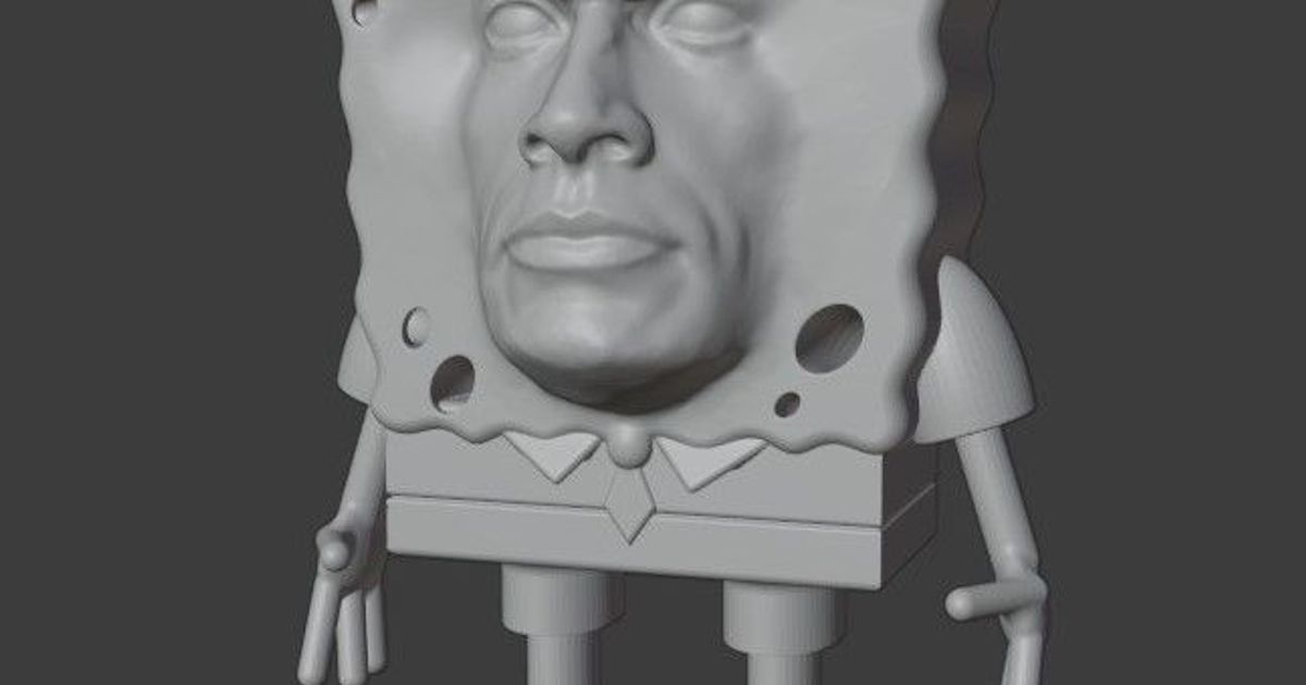 Rockbob Squarepants Spongebob The Rock By Thinair3d Download Free