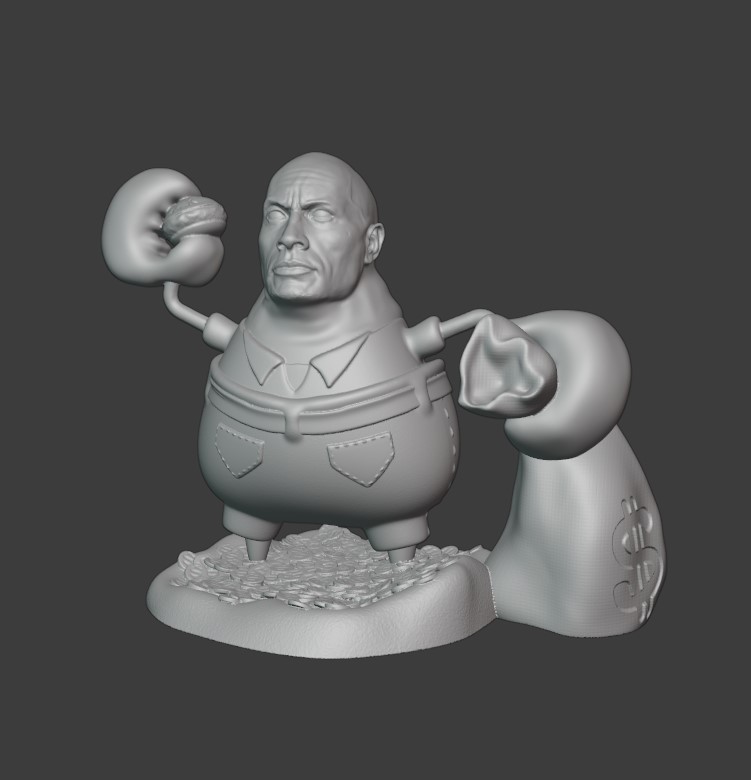Mr. Rocks (The Rock + Mr. Krabs)
