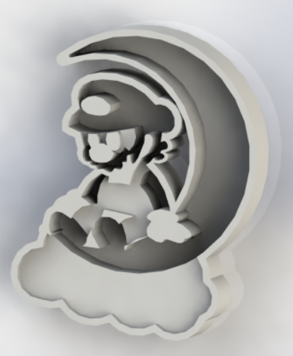 cookie cutter mario on a moon