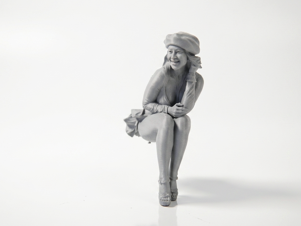 Sat Happy Lady Female Figurine 3D Printable