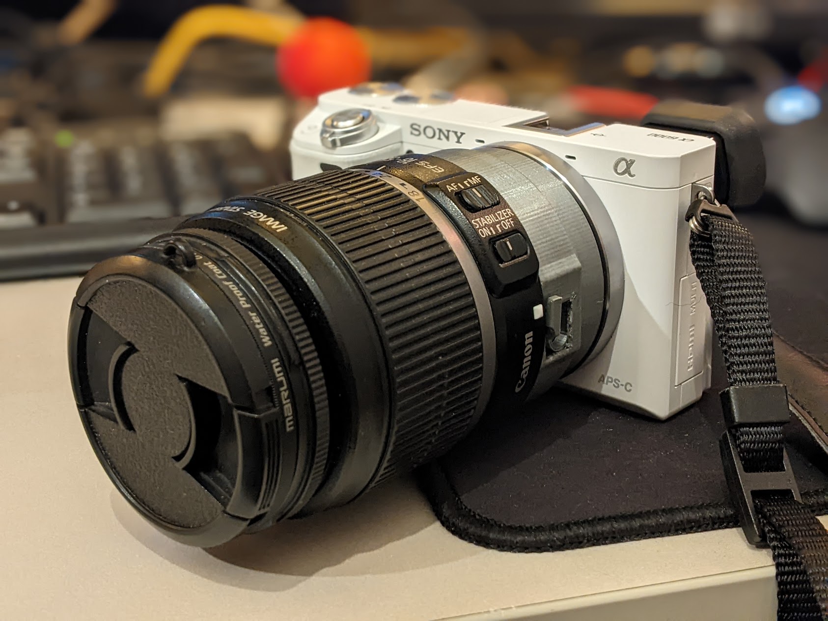 Sony E to Canon EF adapter with lens lock by Ziemniaczenka Download free STL model