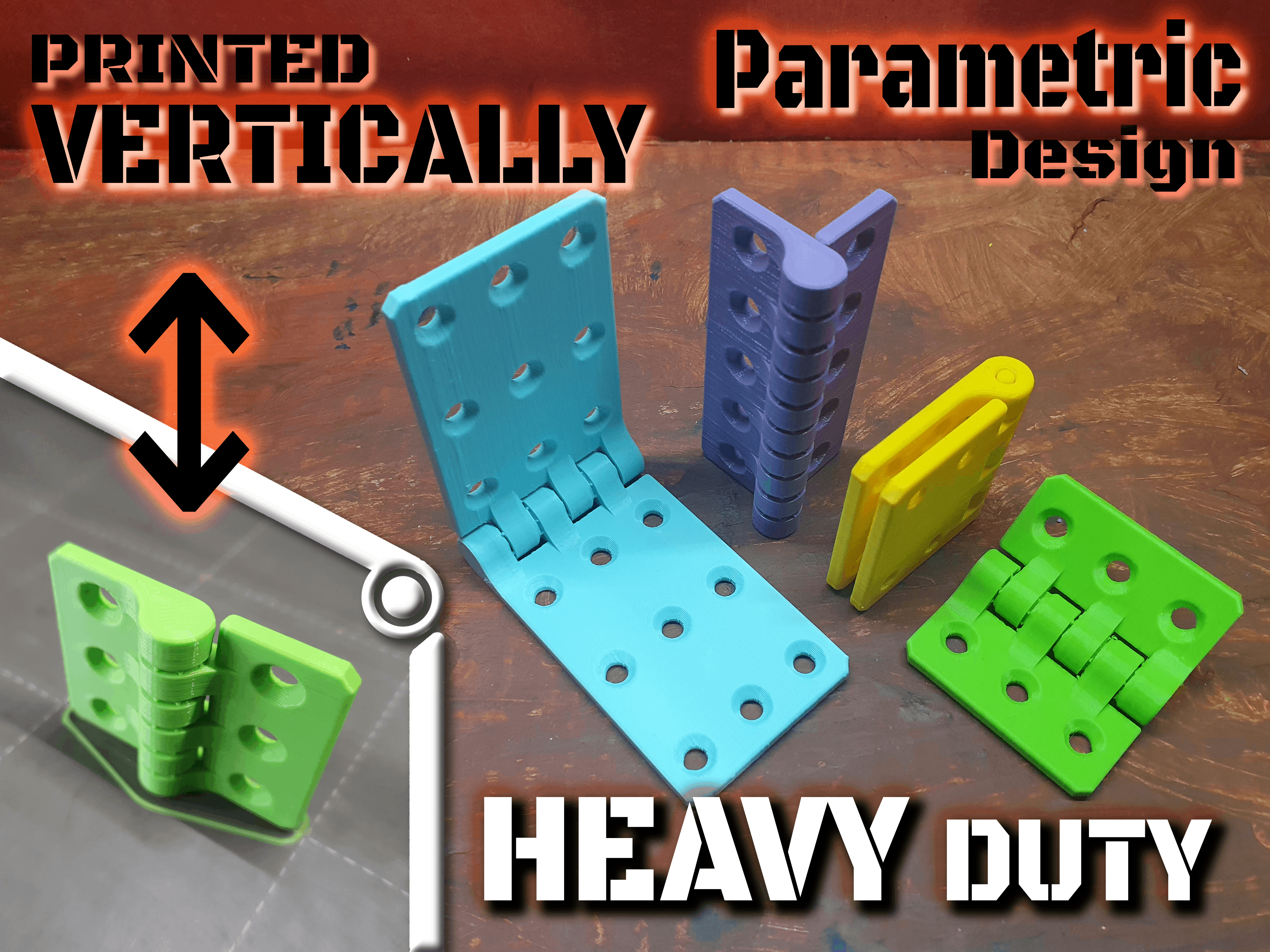 Parametric hinge (vertically printed) - ROBUST