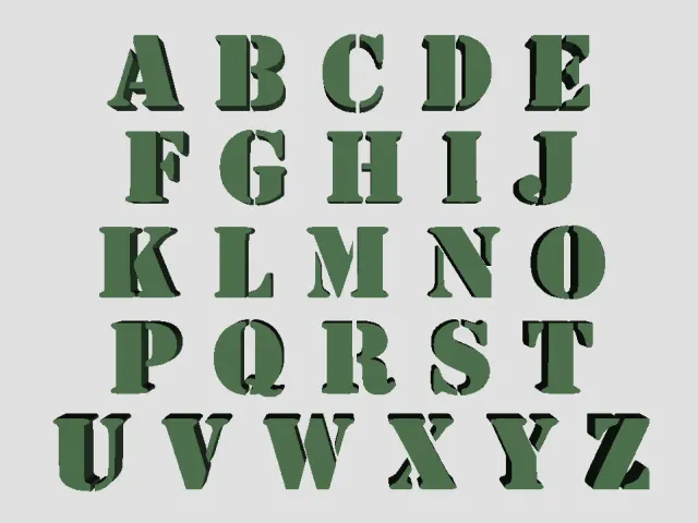 Army Stencil Font Set