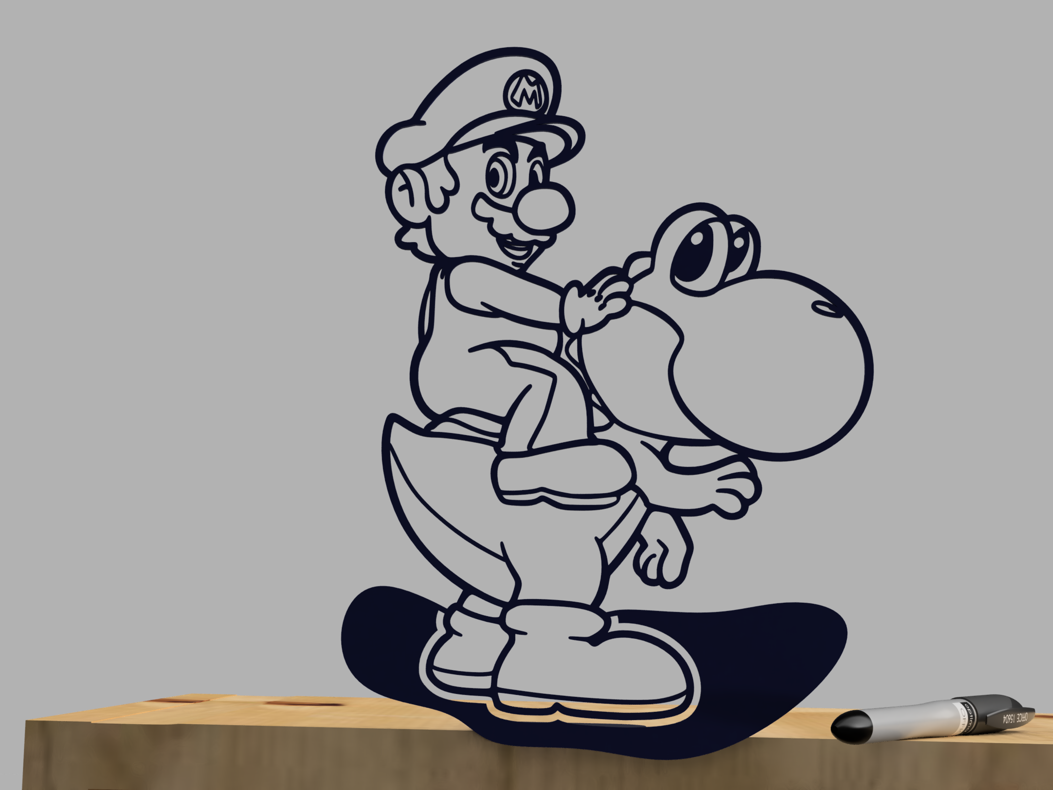 Mario riding a dinosaur