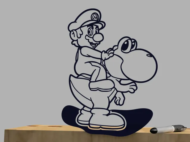 Mario riding a dinosaur