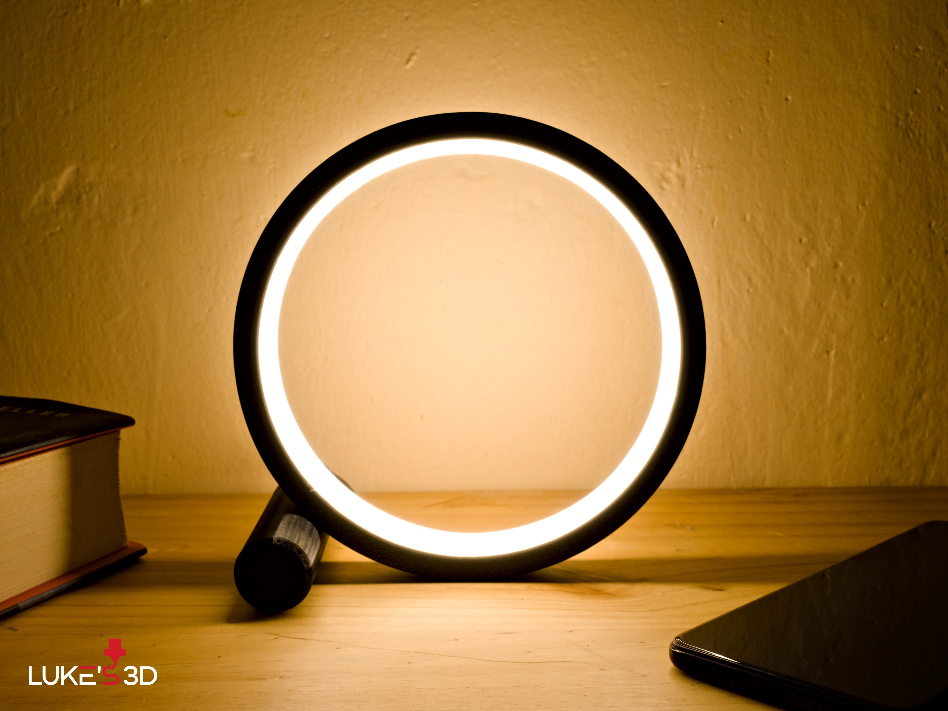 LED Ring Lamp by Luke's 3D, Download free STL model