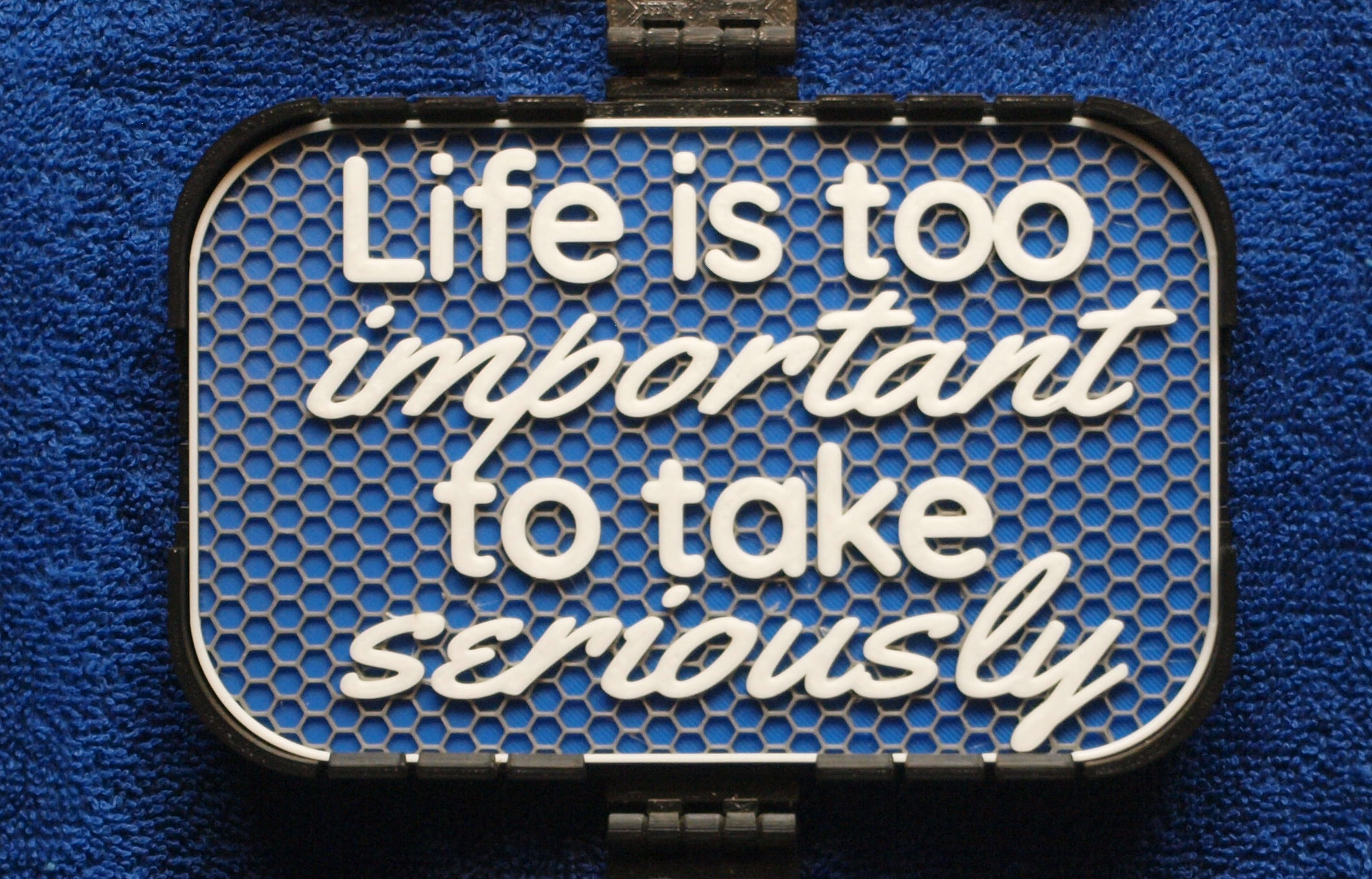 "Life is too important" sign