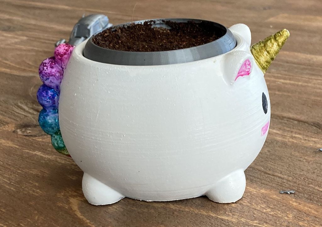 Inner pot for unicorn flower pot by JDbaas Download free STL model