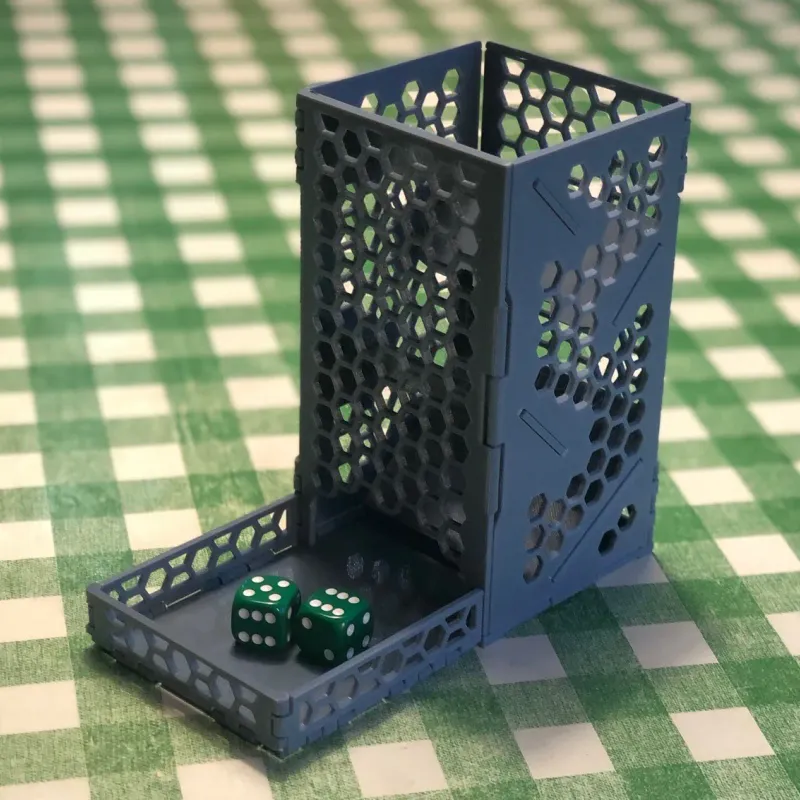 Collapsible Dice Tower by FlyboyEUC, Download free STL model