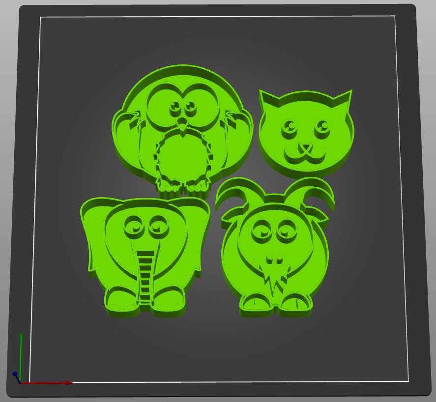 cookie cutter in several animal forms