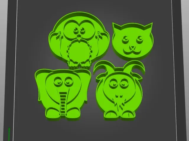 cookie cutter in several animal forms