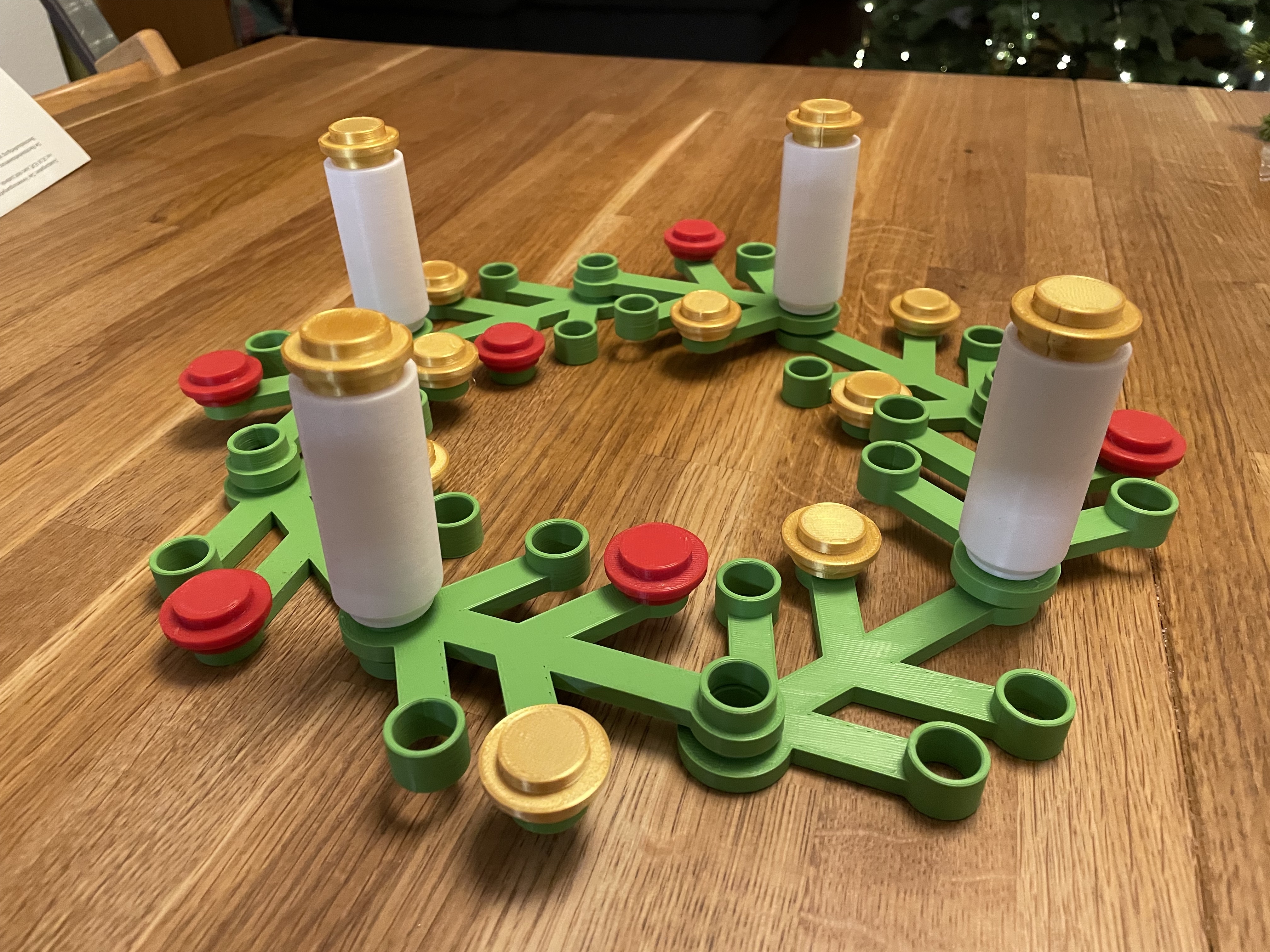 Candles for Christmas Lego Wreath