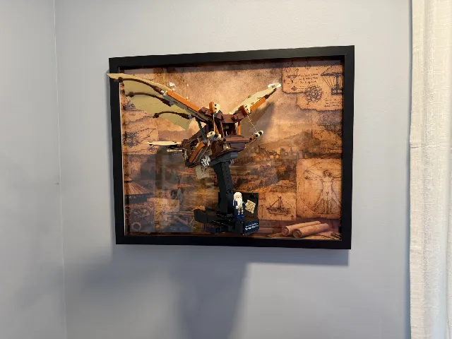 LEGO Leonardo da Vinci Flying Machine Display Mount (20x16 IKEA Frame) with Background