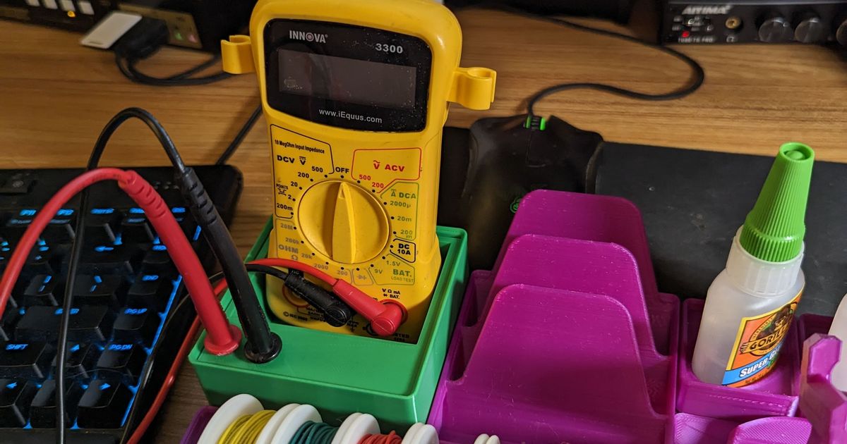Gridfinity 2x2 MultiMeter Holder by Grant Wagner Download free STL model