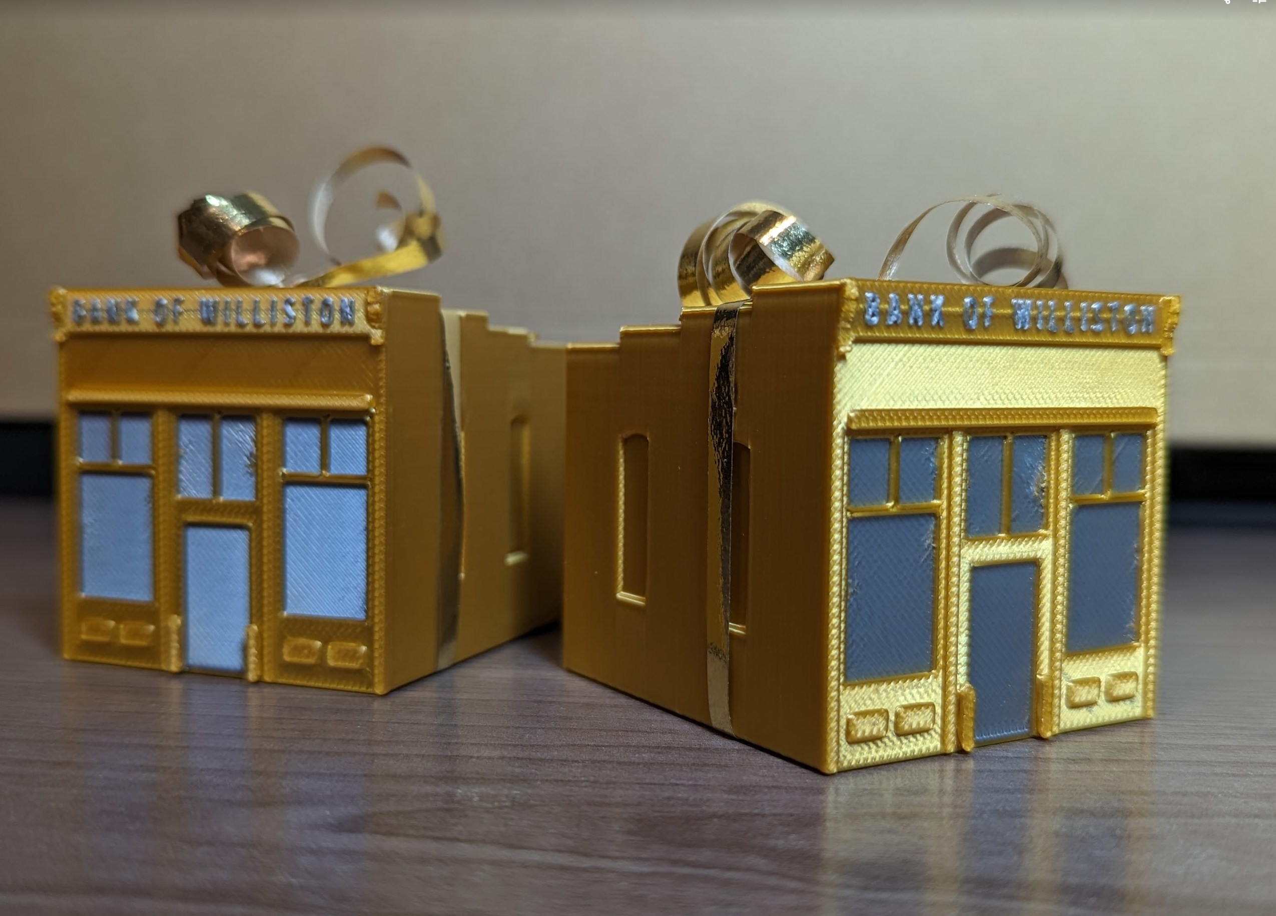 Miniature Bank of Williston Ornament