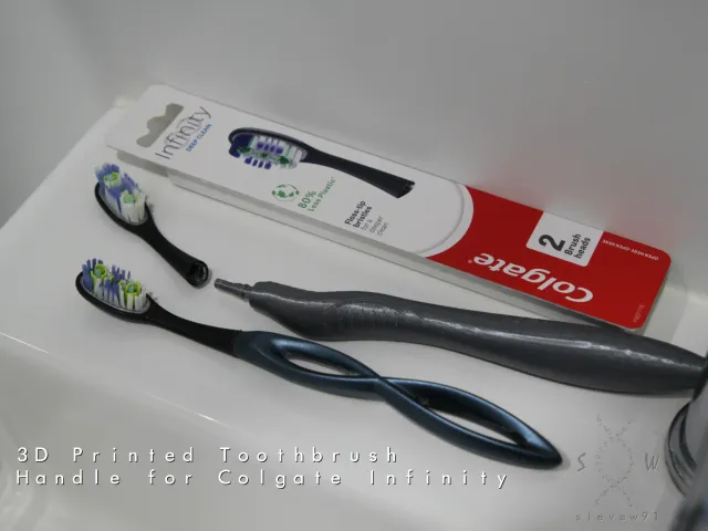 3D Printed Toothbrush Handle for Colgate Infinity