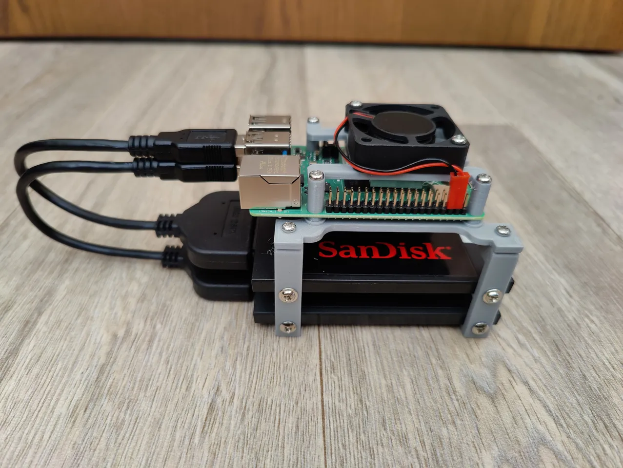 Raspberry Pi 4 NAS open frame with two 2.5 drives by Mouky, Download free  STL model