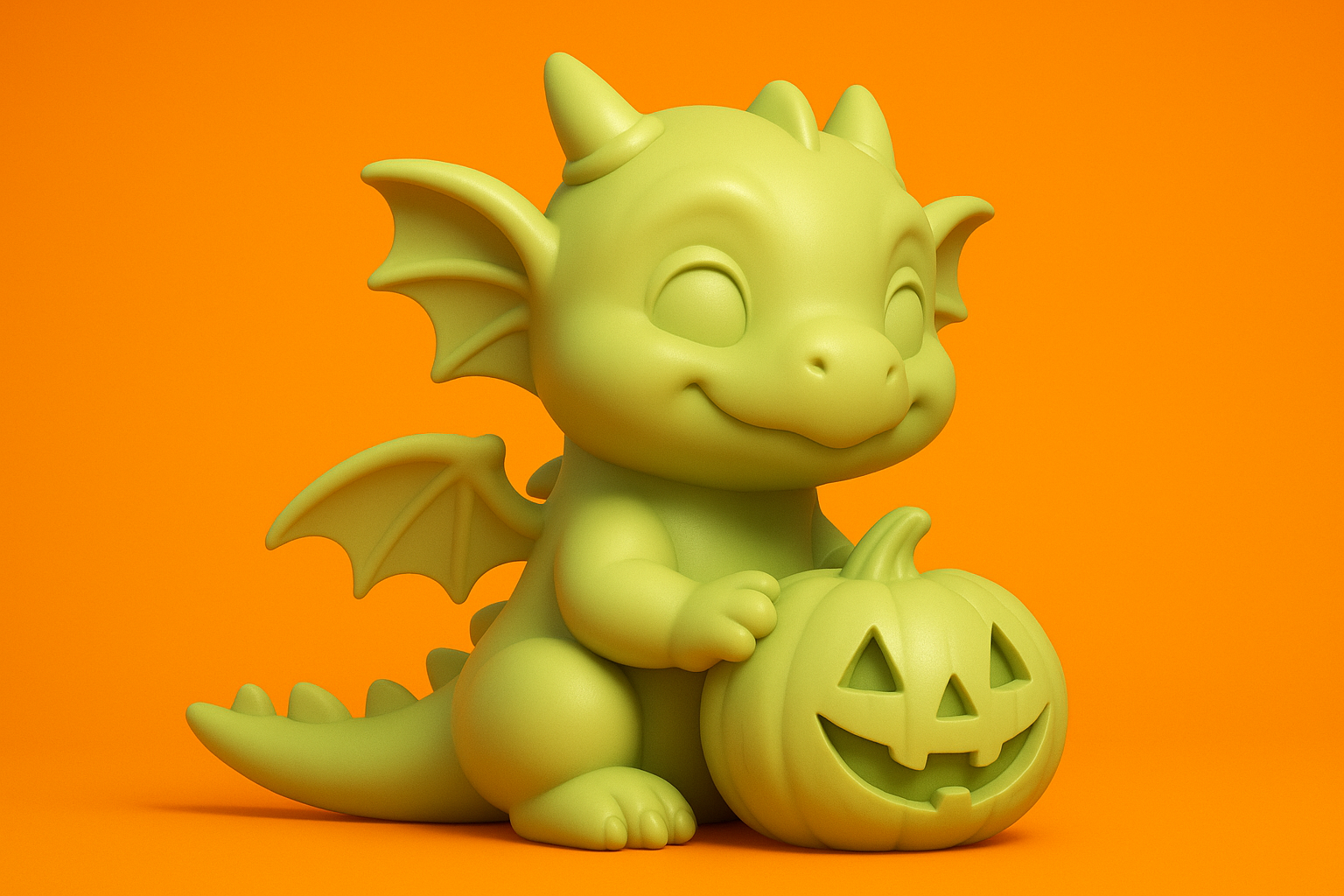 Baby Dragon With pumpkin