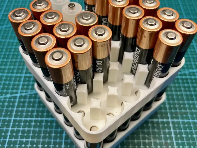 Stackable AA Battery Organiser (4 to 100 batteries)