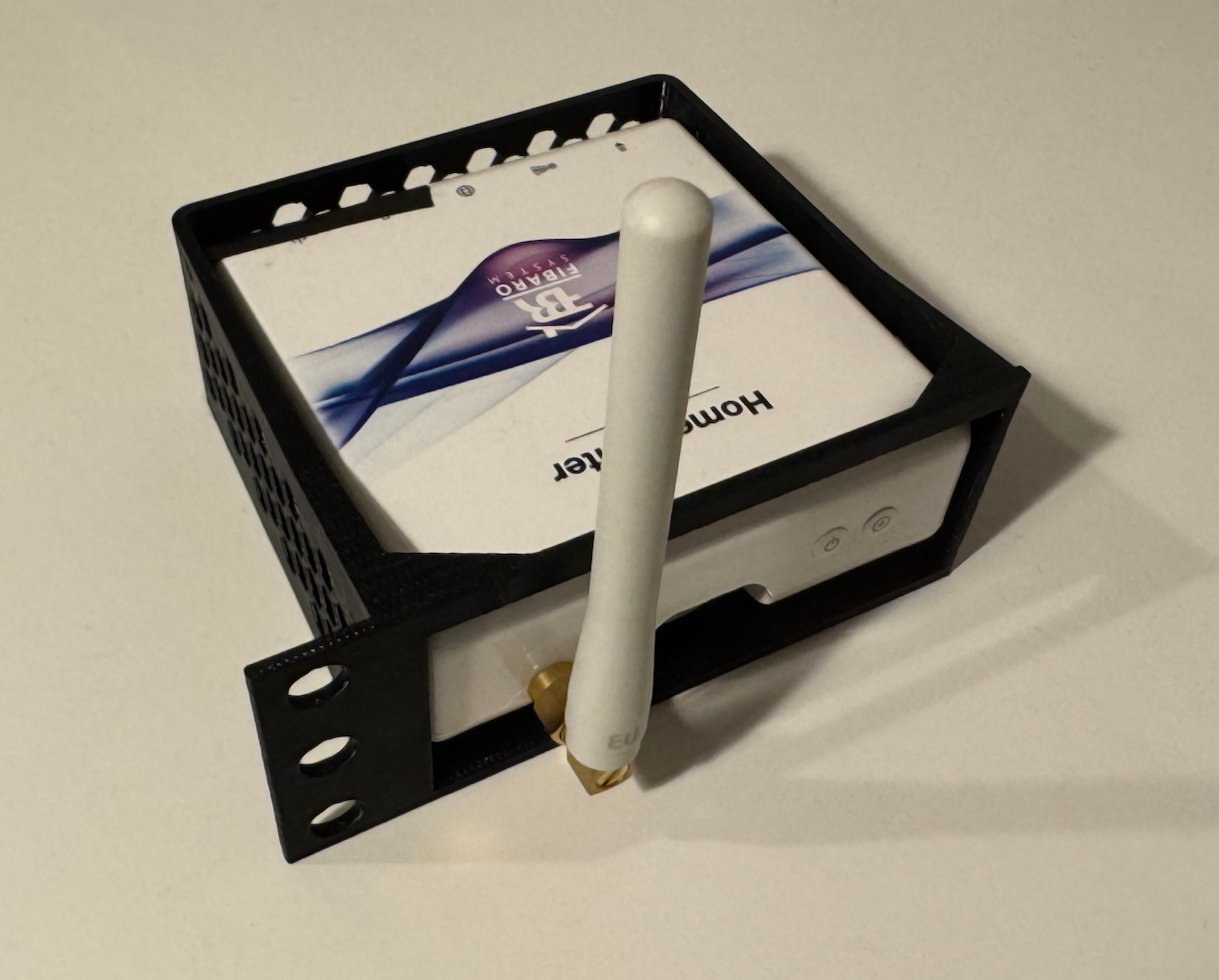 Rack mount for a FIBARO Home Center Lite