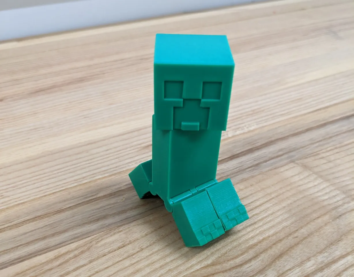 STL file MINECRAFT FLEXI-CREEPER ARTICULATED PRINT IN PLACE