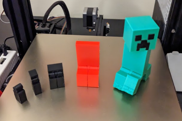 Articulated Minecraft Creeper: Print-In-Place by Delphant, Download free  STL model